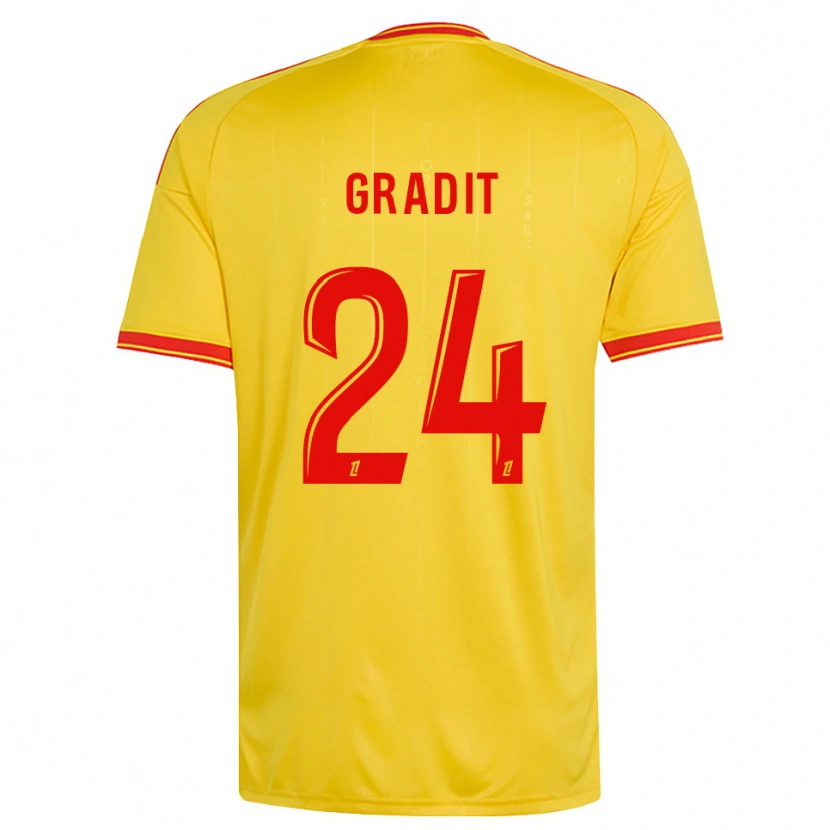 Danxen Heren Jonathan Gradit #24 Goud Oranje Rood Thuisshirt Thuistenue 2026/27 T-Shirt