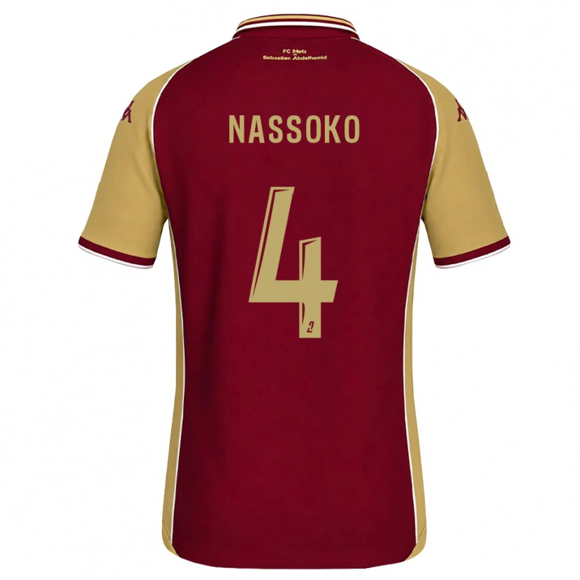 Danxen Heren Abdoulaye Nassoko #4 Goudenrood Donkerrood Thuisshirt Thuistenue 2026/27 T-Shirt