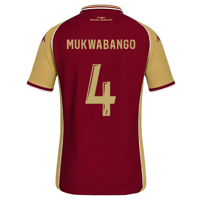 Danxen Heren Bénit Mukwabango #4 Goudenrood Donkerrood Thuisshirt Thuistenue 2026/27 T-Shirt