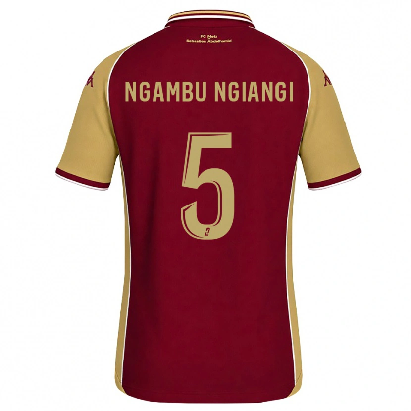Danxen Heren Esther Ngambu Ngiangi #5 Goudenrood Donkerrood Thuisshirt Thuistenue 2026/27 T-Shirt