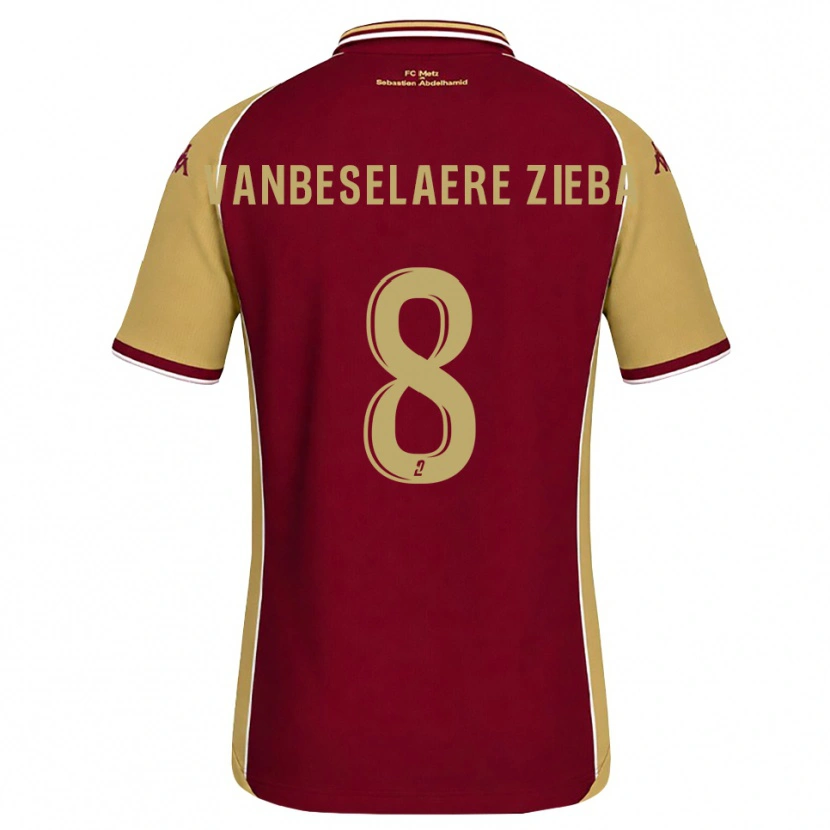Danxen Heren Vadim Vanbeselaere Zieba #8 Goudenrood Donkerrood Thuisshirt Thuistenue 2026/27 T-Shirt