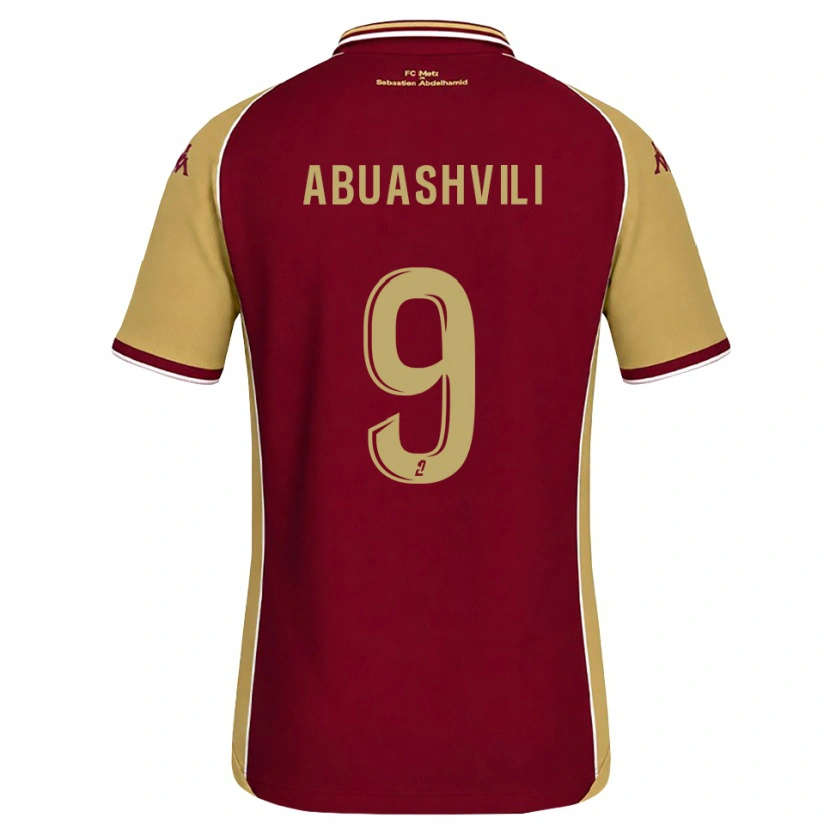 Danxen Heren Giorgi Abuashvili #9 Goudenrood Donkerrood Thuisshirt Thuistenue 2026/27 T-Shirt