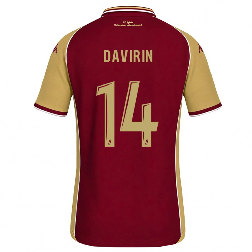 Danxen Heren Pierre-Alexandre Davirin #14 Goudenrood Donkerrood Thuisshirt Thuistenue 2026/27 T-Shirt