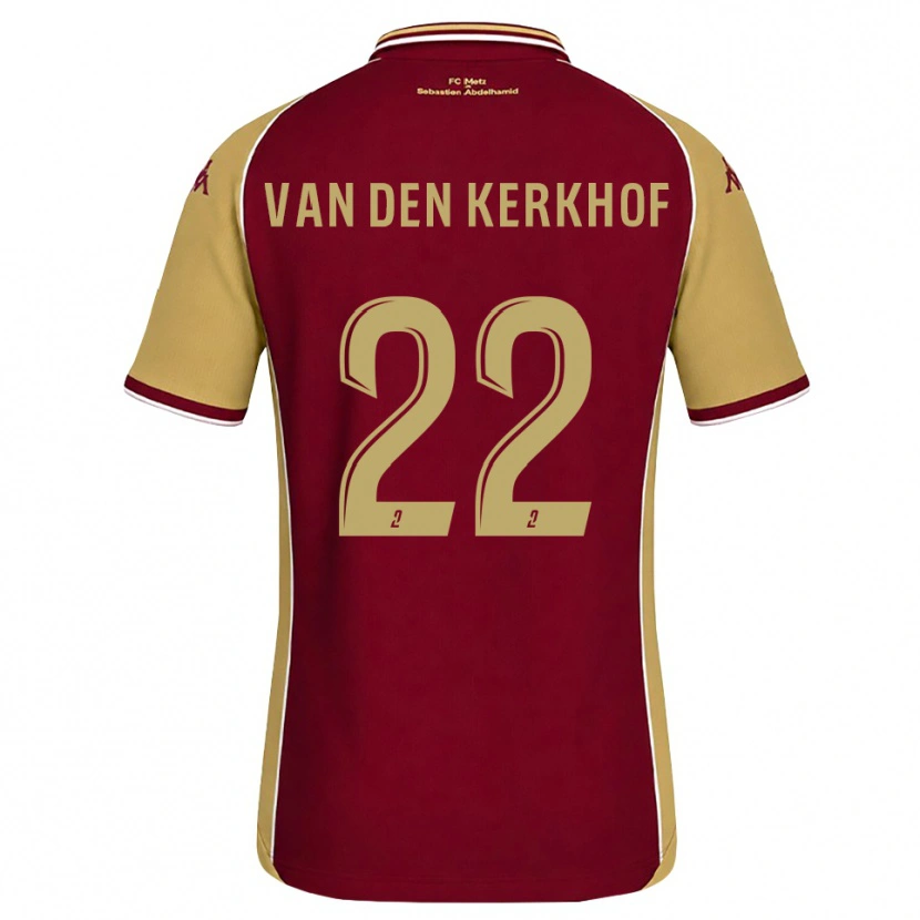 Danxen Heren Kevin Van Den Kerkhof #22 Goudenrood Donkerrood Thuisshirt Thuistenue 2026/27 T-Shirt