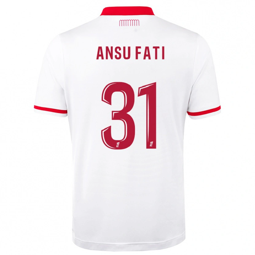 Danxen Heren Ansu Fati #31 Rood Wit Thuisshirt Thuistenue 2026/27 T-Shirt