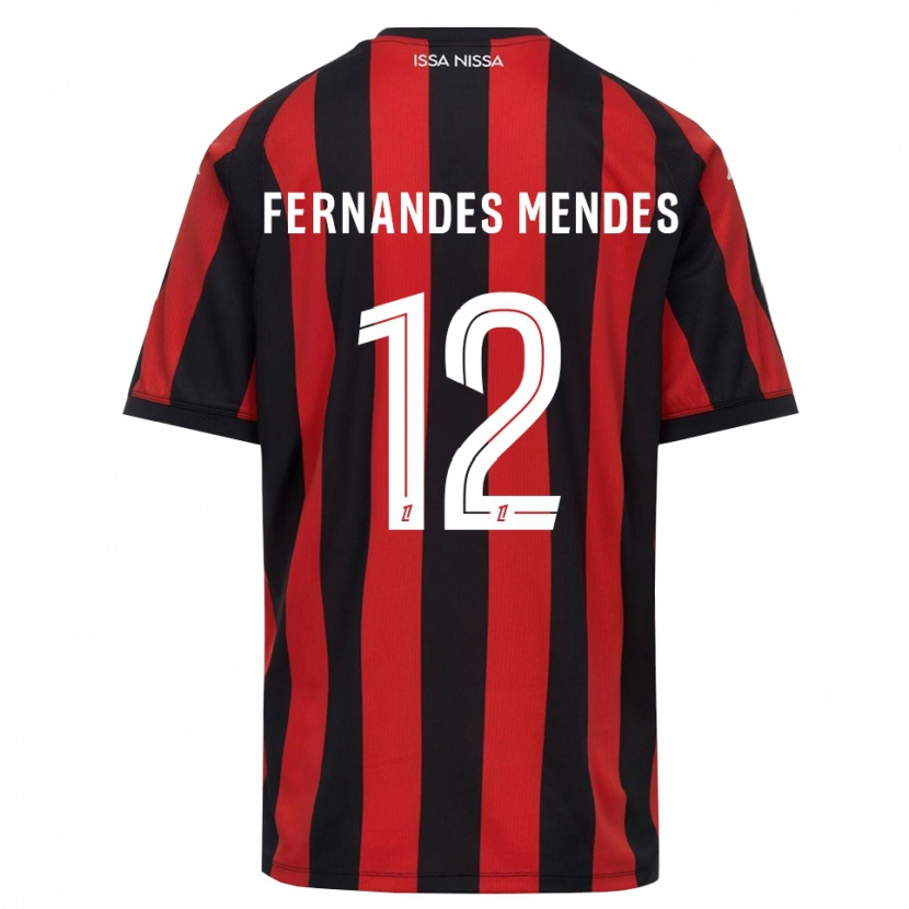 Danxen Heren Mathis Fernandes Mendes #12 Rood Zwart Wit Thuisshirt Thuistenue 2026/27 T-Shirt