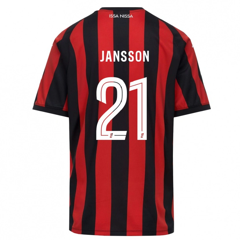 Danxen Heren Isak Jansson #21 Rood Zwart Wit Thuisshirt Thuistenue 2026/27 T-Shirt