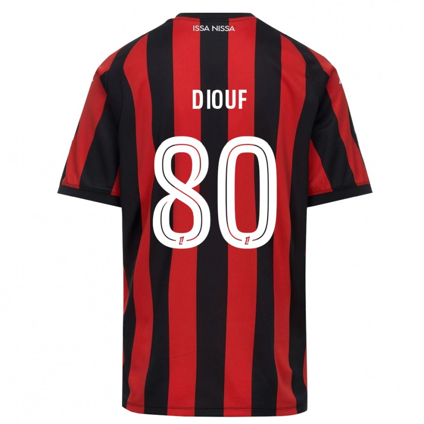 Danxen Heren Yehvann Diouf #80 Rood Zwart Wit Thuisshirt Thuistenue 2026/27 T-Shirt