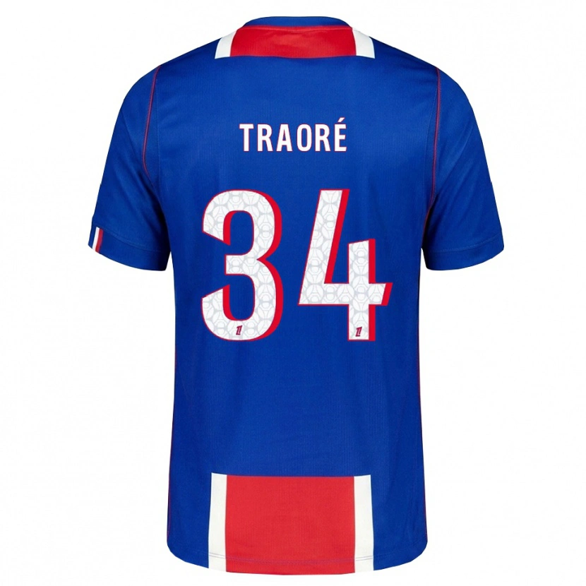 Danxen Heren Naolia Traoré #34 Rood Wit Blauw Thuisshirt Thuistenue 2026/27 T-Shirt