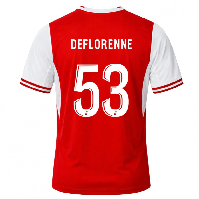 Danxen Heren Théo Deflorenne #53 Rood Wit Thuisshirt Thuistenue 2026/27 T-Shirt