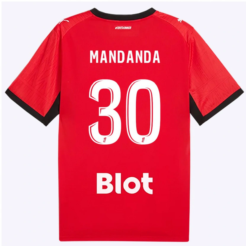 Danxen Heren Steve Mandanda #30 Rood Zwart Wit Thuisshirt Thuistenue 2026/27 T-Shirt