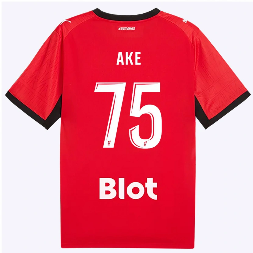 Danxen Heren Junior Ake #75 Rood Zwart Wit Thuisshirt Thuistenue 2026/27 T-Shirt