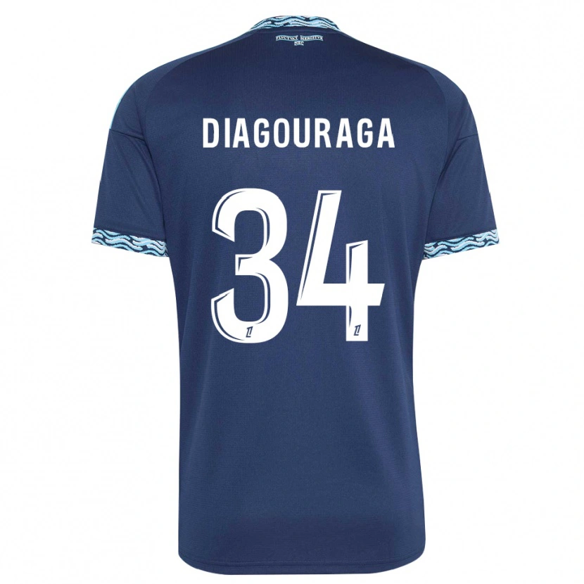 Danxen Heren Djibril Diagouraga #34 Staalblauw Wit Thuisshirt Thuistenue 2026/27 T-Shirt