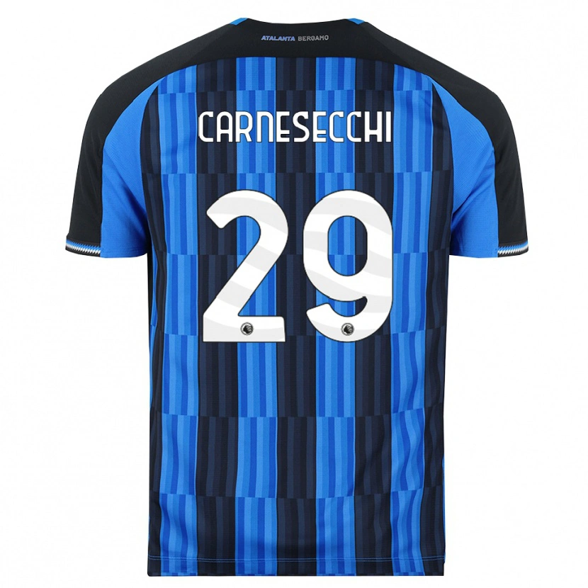 Danxen Heren Marco Carnesecchi #29 Blauw Zwart Rood Thuisshirt Thuistenue 2026/27 T-Shirt