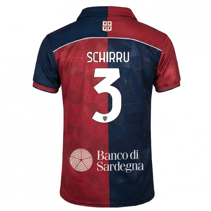 Danxen Heren Andrea Schirru #3 Bordeauxrood Koninklijk Blauw Thuisshirt Thuistenue 2026/27 T-Shirt