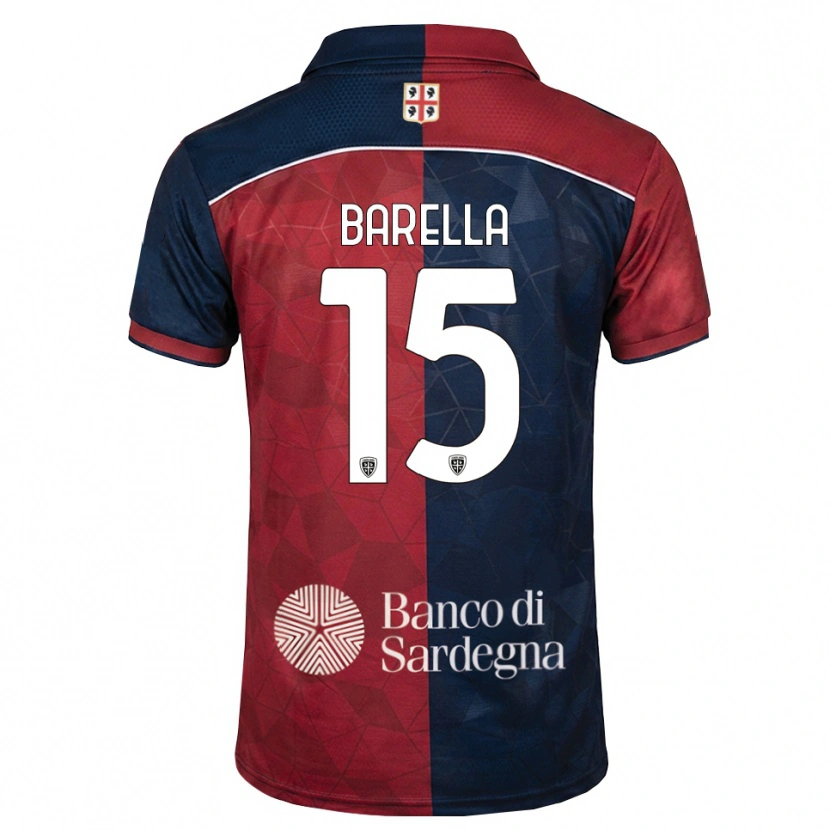 Danxen Heren Elia Barella #15 Bordeauxrood Koninklijk Blauw Thuisshirt Thuistenue 2026/27 T-Shirt
