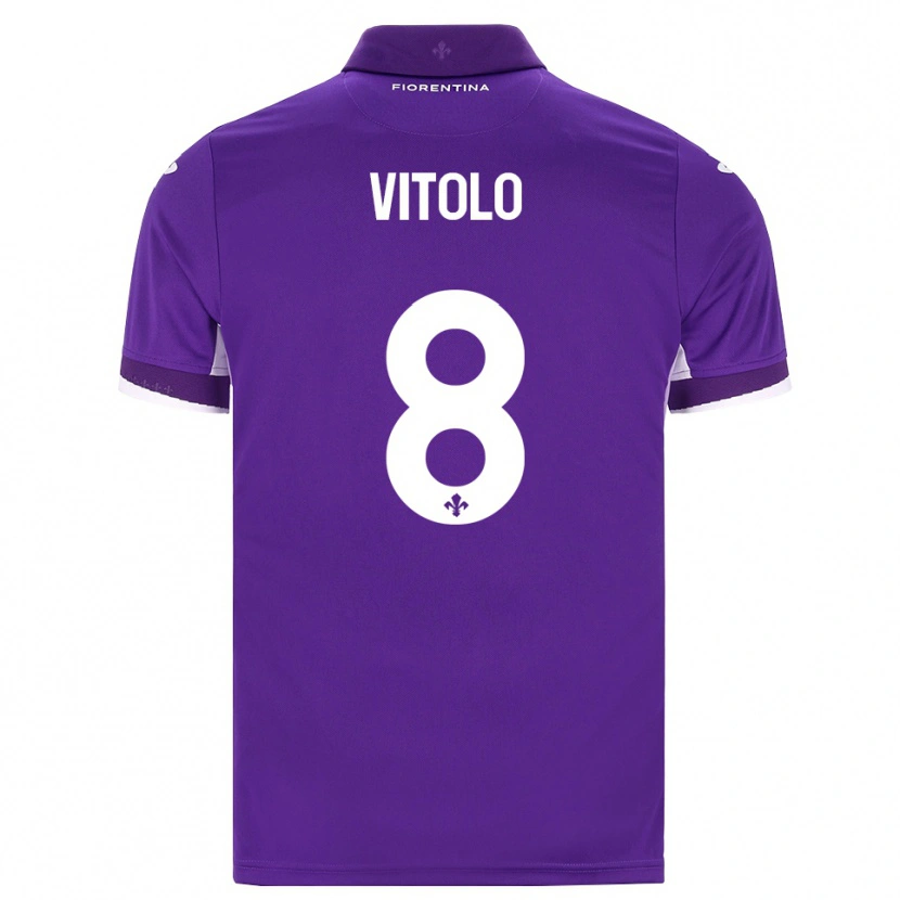 Danxen Heren Federico Vitolo #8 Paars Wit Roze Thuisshirt Thuistenue 2026/27 T-Shirt