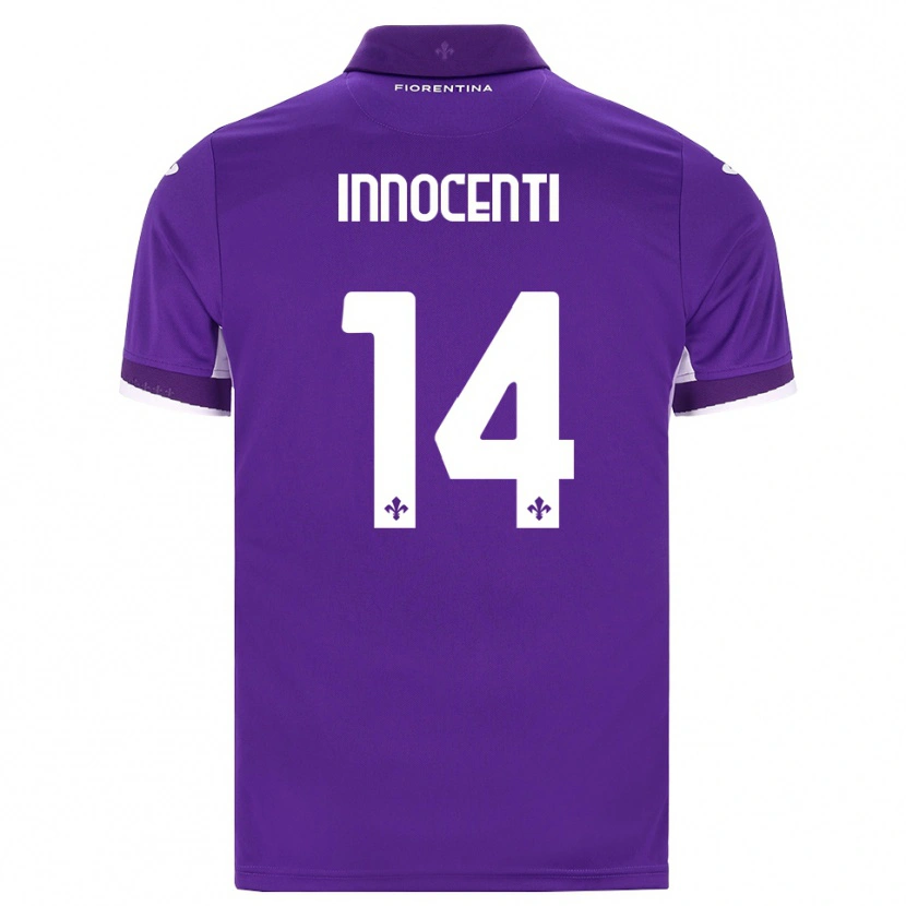 Danxen Heren Daniele Innocenti #14 Paars Wit Roze Thuisshirt Thuistenue 2026/27 T-Shirt