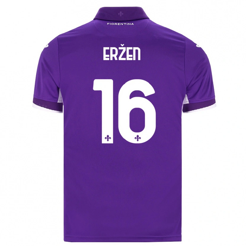 Danxen Heren Kaja Erzen #16 Paars Wit Roze Thuisshirt Thuistenue 2026/27 T-Shirt