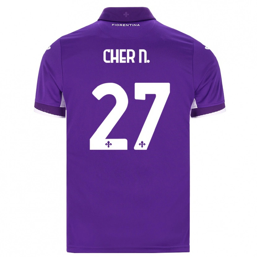 Danxen Heren Cher Ndour #27 Paars Wit Roze Thuisshirt Thuistenue 2026/27 T-Shirt