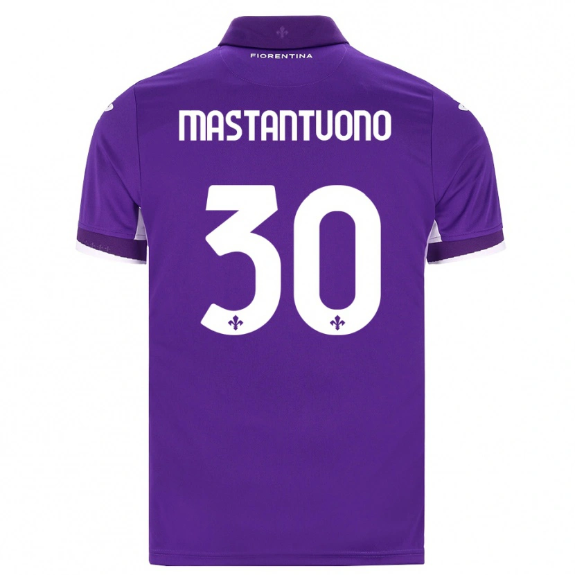 Danxen Heren Franco Mastantuono #30 Paars Wit Roze Thuisshirt Thuistenue 2026/27 T-Shirt