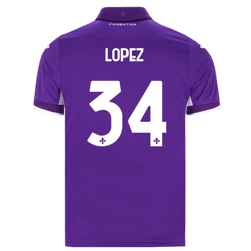 Danxen Heren Lucas López #34 Paars Wit Roze Thuisshirt Thuistenue 2026/27 T-Shirt