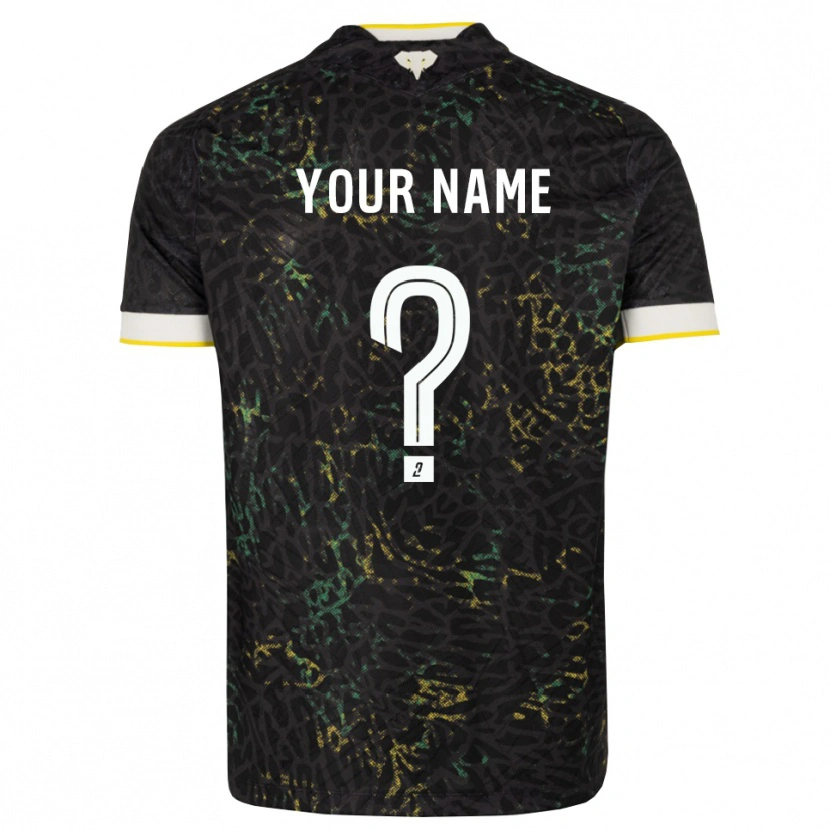 Danxen Heren Uw Naam #0 Zwart Wit Geel Uitshirt Uittenue 2026/27 T-Shirt
