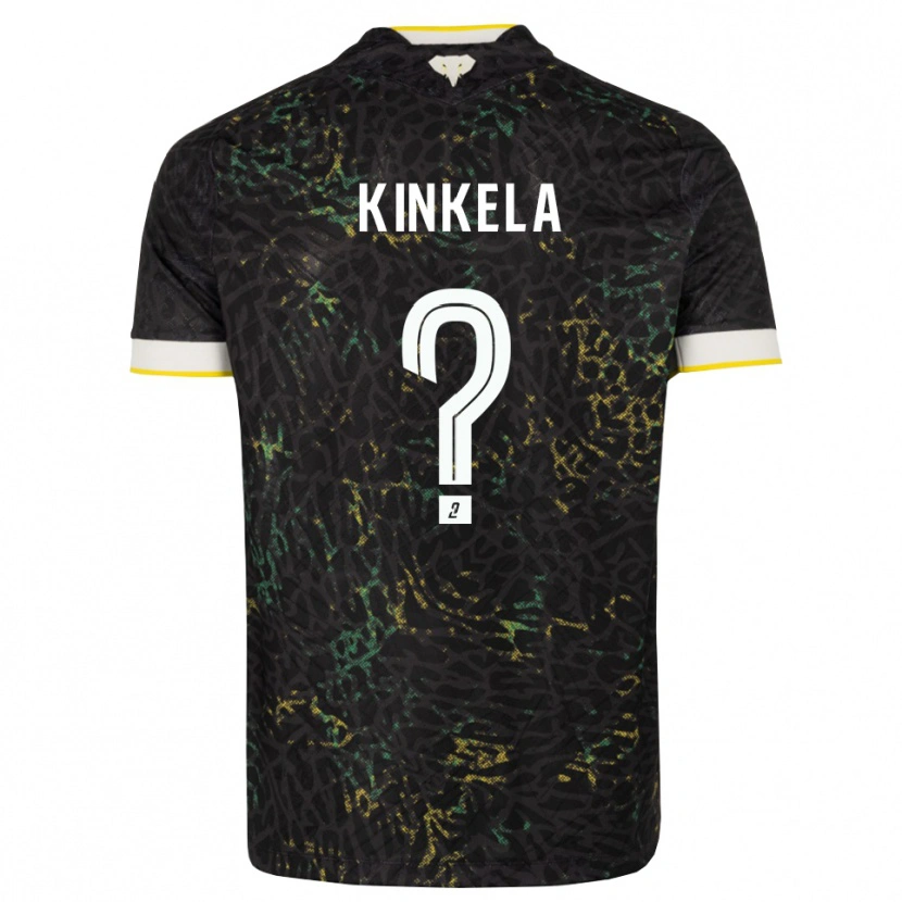 Danxen Heren Anthony Kinkela #0 Zwart Wit Geel Uitshirt Uittenue 2026/27 T-Shirt