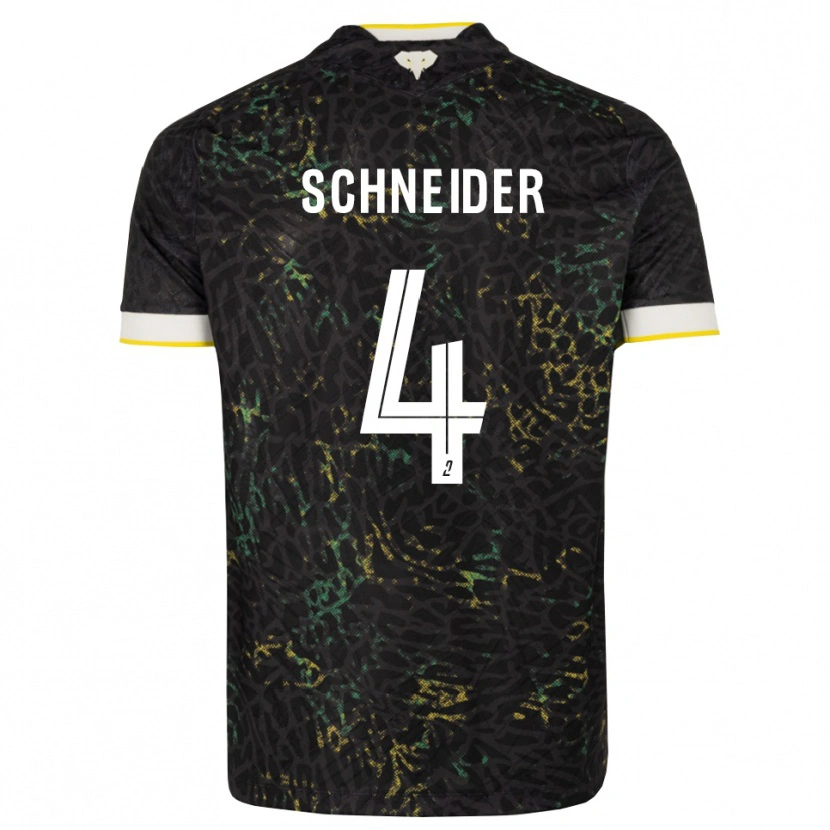 Danxen Heren Octave Schneider #4 Zwart Wit Geel Uitshirt Uittenue 2026/27 T-Shirt