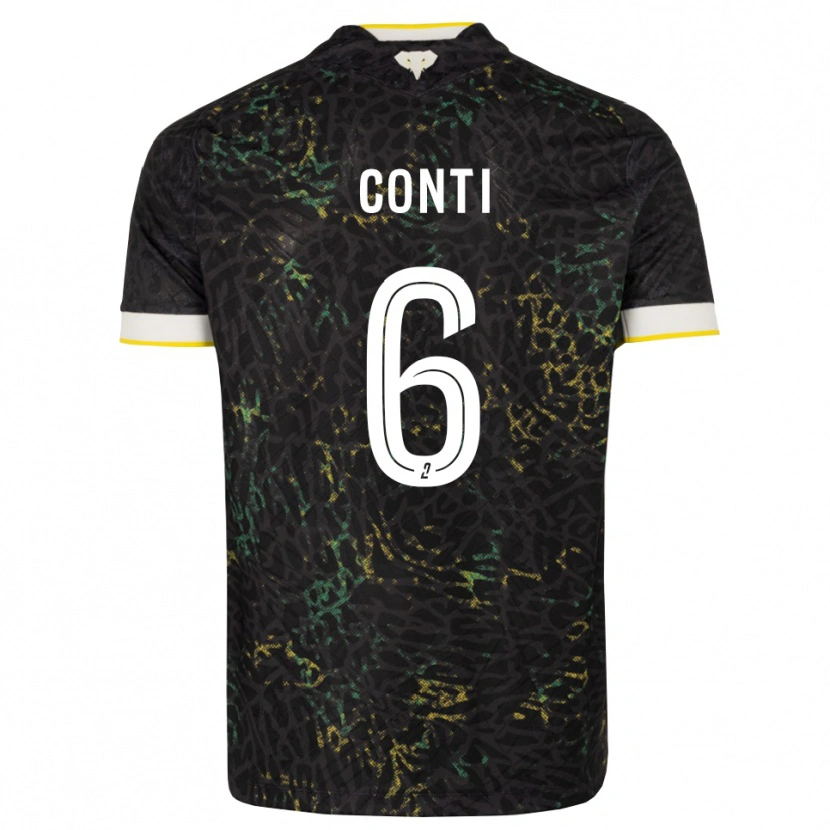 Danxen Heren Alexandre Conti #6 Zwart Wit Geel Uitshirt Uittenue 2026/27 T-Shirt