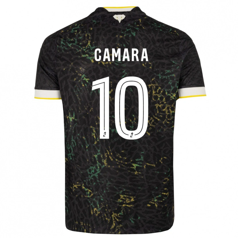 Danxen Heren Ibrahim Camara #10 Zwart Wit Geel Uitshirt Uittenue 2026/27 T-Shirt