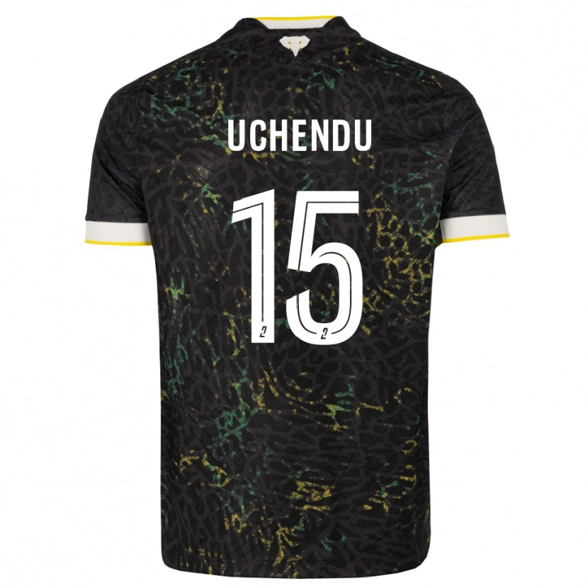 Danxen Heren Chinaza Uchendu #15 Zwart Wit Geel Uitshirt Uittenue 2026/27 T-Shirt