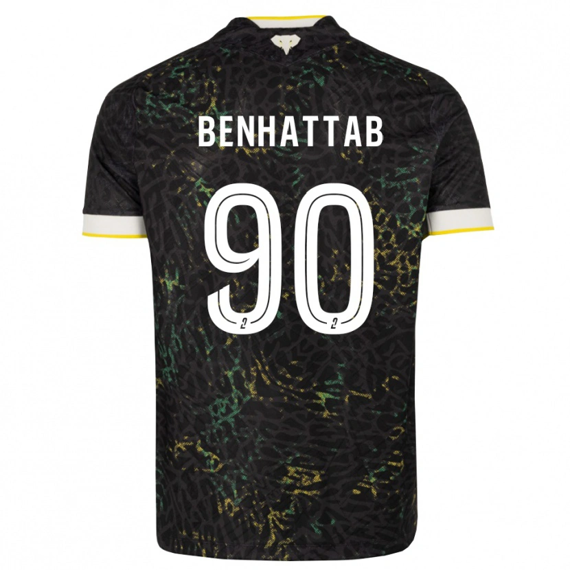 Danxen Heren Yassine Benhattab #90 Zwart Wit Geel Uitshirt Uittenue 2026/27 T-Shirt