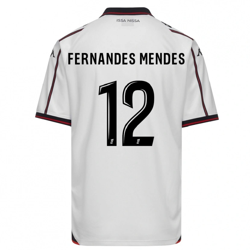 Danxen Heren Mathis Fernandes Mendes #12 Zwart Wit Uitshirt Uittenue 2026/27 T-Shirt