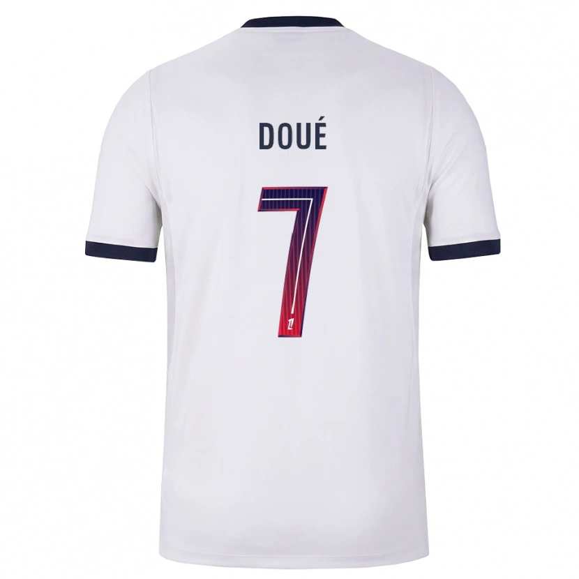 Danxen Heren Gueladan Doué #7 Wit Zwart Rood Uitshirt Uittenue 2026/27 T-Shirt
