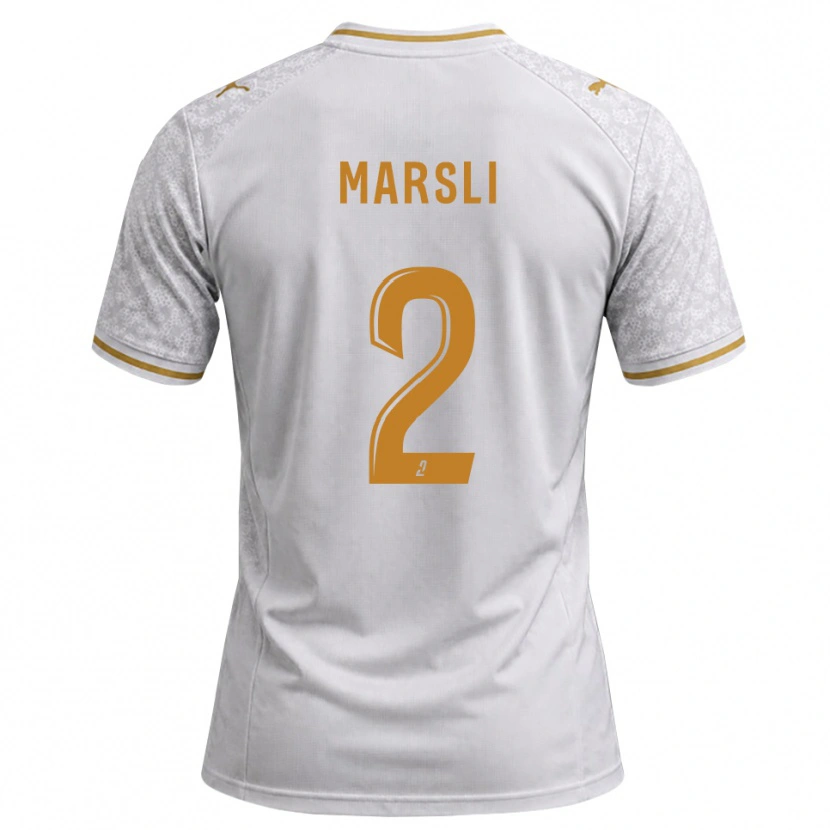 Danxen Heren Adam Marsli #2 Wit Grijs Goudenrood Uitshirt Uittenue 2026/27 T-Shirt