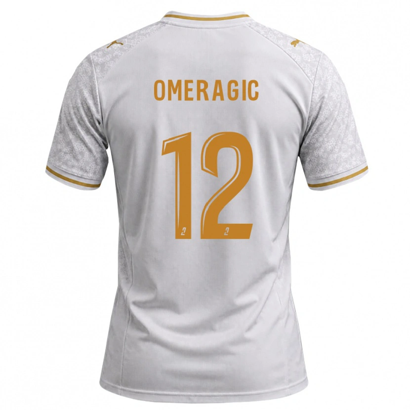 Danxen Heren Edin Omeragic #12 Wit Grijs Goudenrood Uitshirt Uittenue 2026/27 T-Shirt