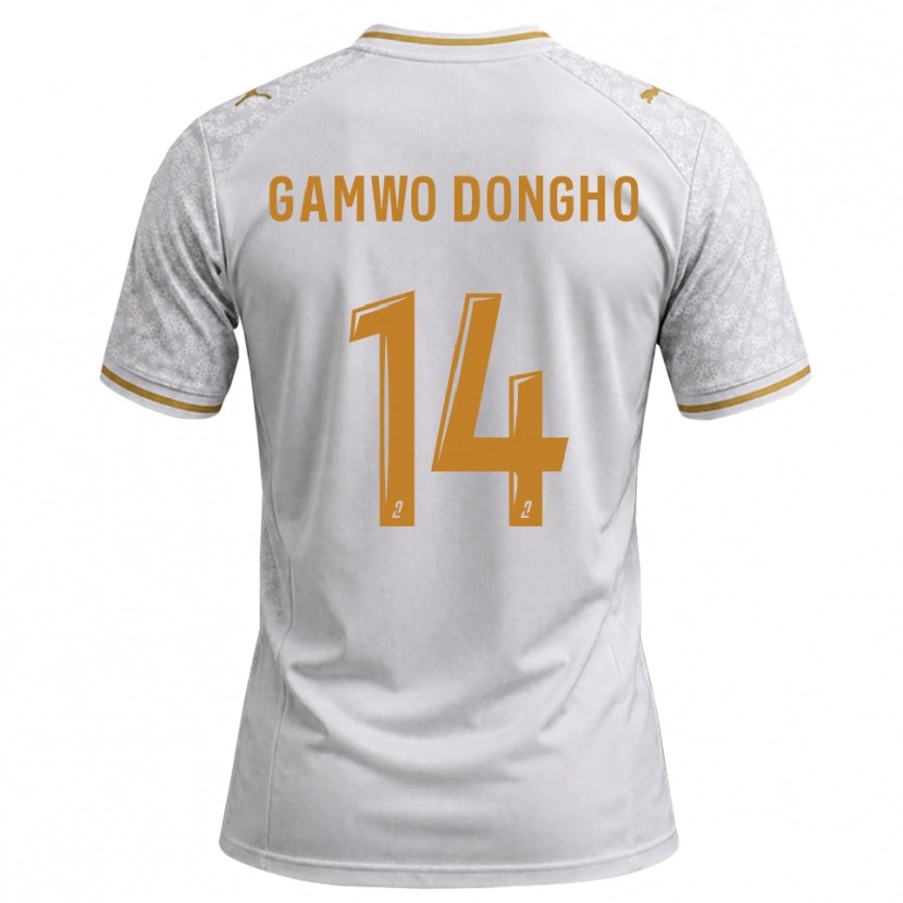 Danxen Heren Samuel Gamwo Dongho #14 Wit Grijs Goudenrood Uitshirt Uittenue 2026/27 T-Shirt