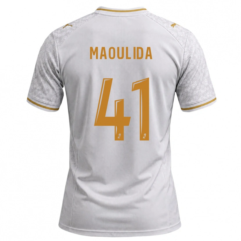 Danxen Heren Assimina Maoulida #41 Wit Grijs Goudenrood Uitshirt Uittenue 2026/27 T-Shirt