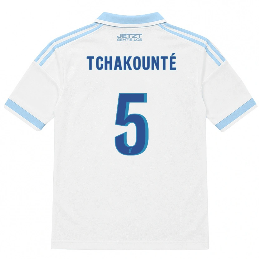 Danxen Heren Anaëlle Tchakounté #5 Licht Hemelsblauw Wit Rood Uitshirt Uittenue 2026/27 T-Shirt