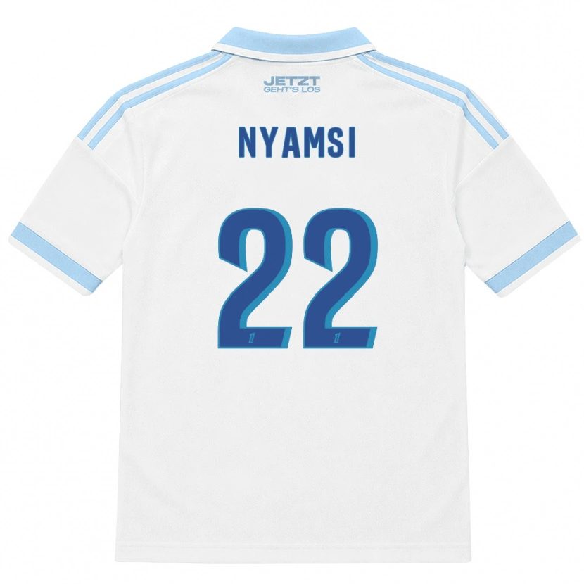 Danxen Heren Gerzino Nyamsi #22 Licht Hemelsblauw Wit Rood Uitshirt Uittenue 2026/27 T-Shirt