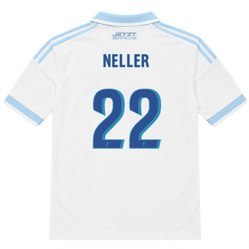Danxen Heren Chloé Neller #22 Licht Hemelsblauw Wit Rood Uitshirt Uittenue 2026/27 T-Shirt