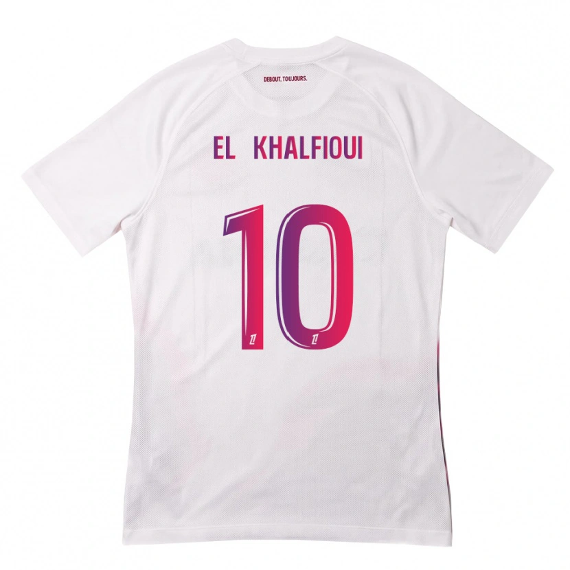 Danxen Heren Zakari El Khalfioui #10 Wit Roze Paars Uitshirt Uittenue 2026/27 T-Shirt