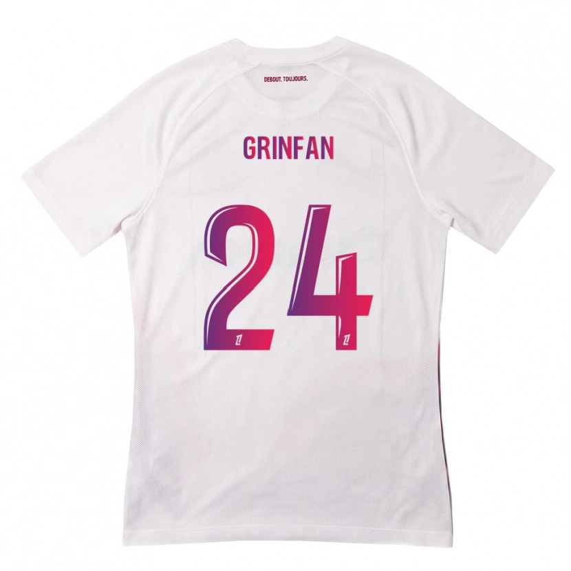 Danxen Heren Roma Grinfan #24 Wit Roze Paars Uitshirt Uittenue 2026/27 T-Shirt