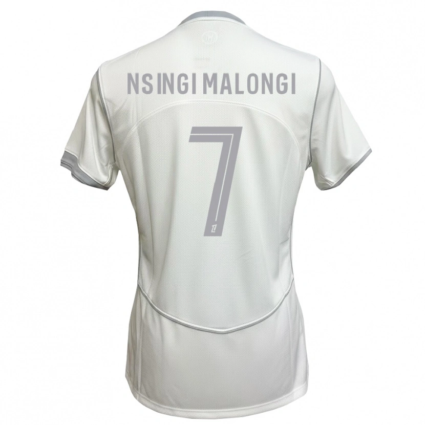 Danxen Heren Rodrigue Nsingi Malongi #7 Wit Grijs Uitshirt Uittenue 2026/27 T-Shirt