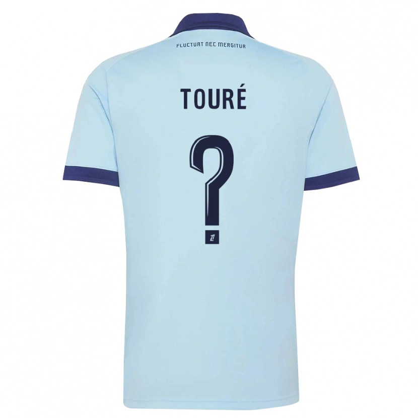 Danxen Heren Kaïs Touré #0 Centaurieblauw Zwart Uitshirt Uittenue 2026/27 T-Shirt