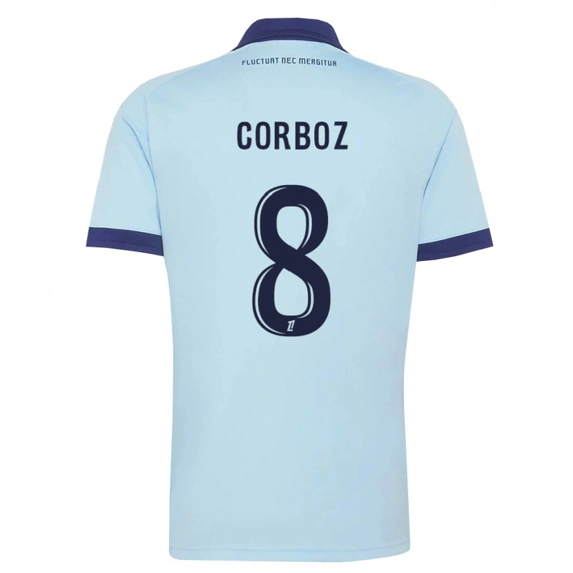 Danxen Heren Daphné Corboz #8 Centaurieblauw Zwart Uitshirt Uittenue 2026/27 T-Shirt