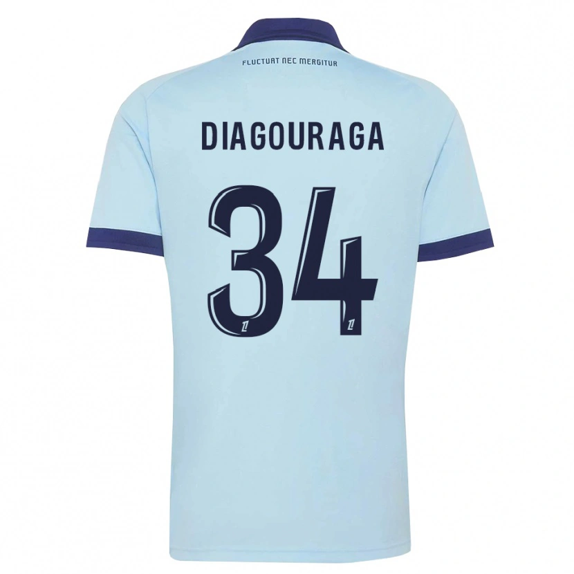 Danxen Heren Djibril Diagouraga #34 Centaurieblauw Zwart Uitshirt Uittenue 2026/27 T-Shirt
