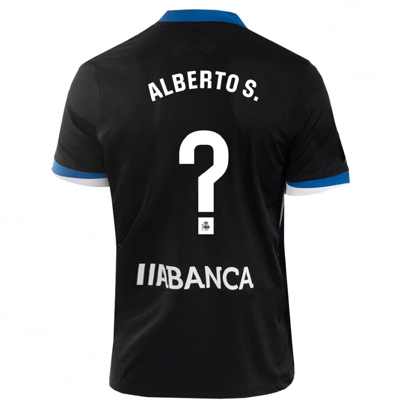 Danxen Heren Alberto Sánchez #0 Zwart Blauw Wit Uitshirt Uittenue 2026/27 T-Shirt