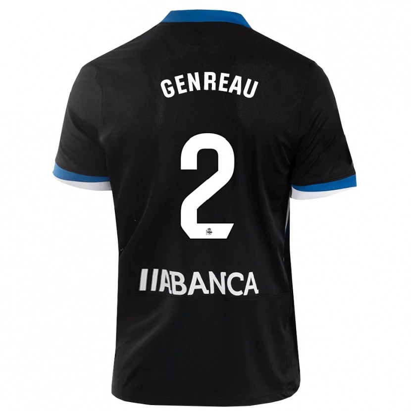 Danxen Heren Denis Genreau #2 Zwart Blauw Wit Uitshirt Uittenue 2026/27 T-Shirt